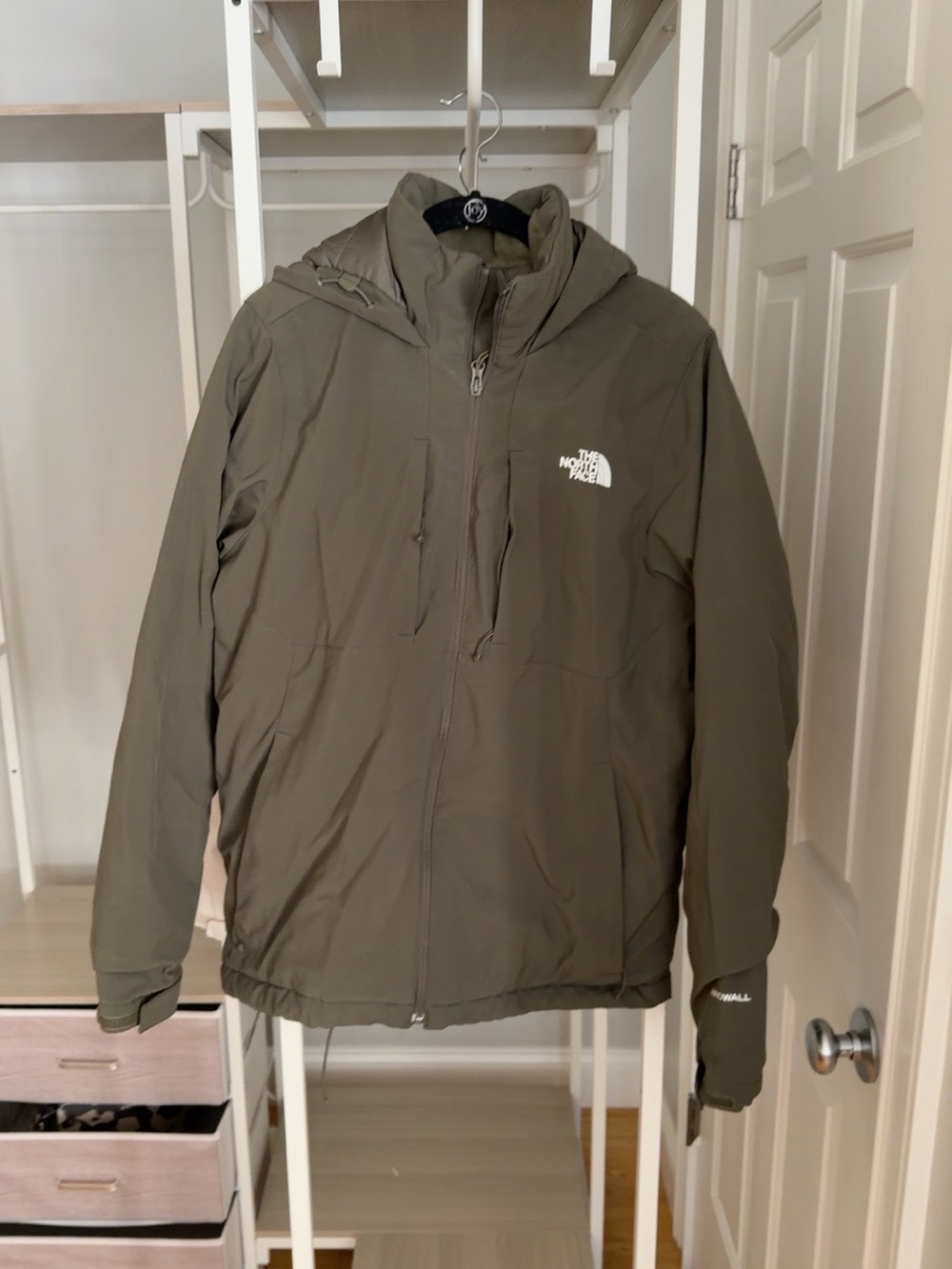 The North Face Men's Olive Green Hooded Puffer Jacket